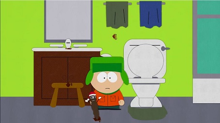 Mr. Hankey coming out of the potty when Kyle is there on South Park episode, 'Mr. Hankey'.